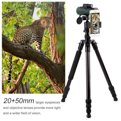 K&F Concept 12X50 Monocular Telescope with Smartphone Adapter, IP68 Waterproof, Anti-fog Bak-4 Prism Scope for Bird Watching, Hunting, Camping, Travelling, Wildlife