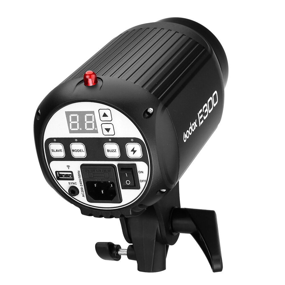 Godox E300 Studio Flash Head 300Ws Professional Photography Flash Light 5600K Color Temp with 150W Lamp 9 Levels Dimming