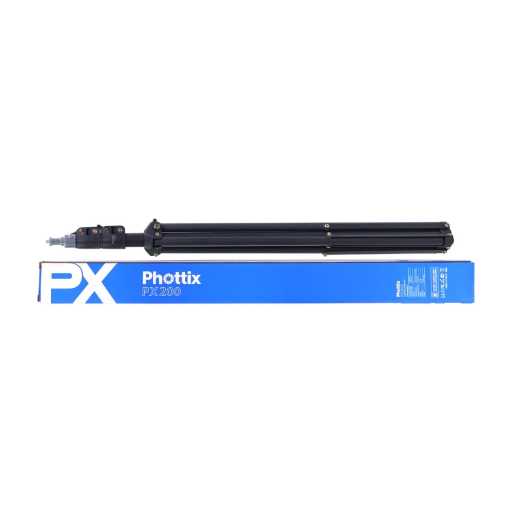 Phottix PX200 79" 3-Section Aluminum Light Stand with 1.5kg Load Capacity & Spring-Cushioned Sections for Studio Lighting | PH88194