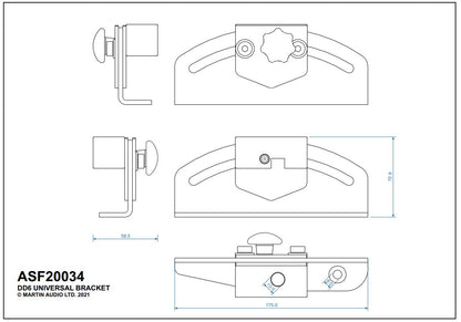 Martin Audio Universal Bracket Assembly for DD6 Speakers | ASF20034