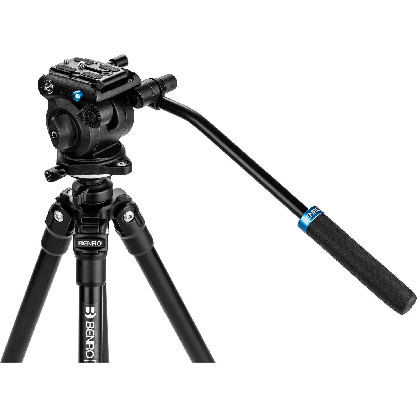 Benro A1573FS2PRO Aluminum Tripod with S2 PRO 60mm Flat Base Video Head, 2.5kg Load Capacity, 157cm Max Height, Sliding Camera Plate