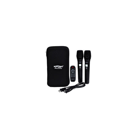 Konzert PM-12PRO 12" 600W Portable Active Trolley TWS Speaker with Bluetooth, USB/SD Play Back, FM Radio, Line IN/OUT, 2 Mic and Guitar Input, Built-in Rechargeable Battery