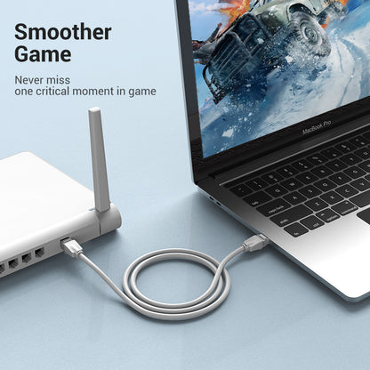 Vention CAT6 Ethernet 1M Round Cable UTP Patch 1000Mbps 250Mhz Lan Network Wire Cord for Internet Router PC Modem