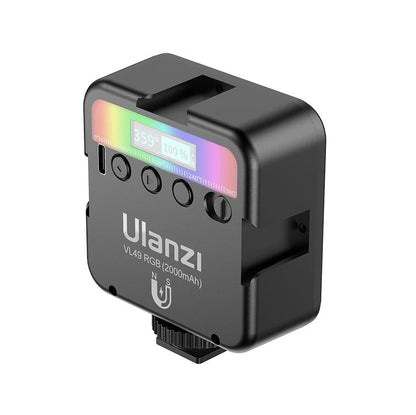 Ulanzi VL49 RGB Pocket LED Video Light 2700K-9000K On Camera Light Mini Pocket Fill Light Photography Lighting Vlog Light