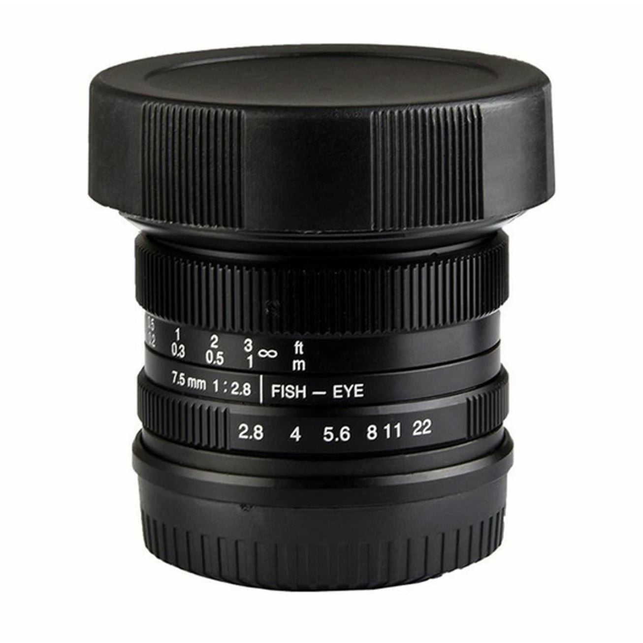 7Artisans 7.5mm f2.8 APS-C Manual Fisheye Prime Lens for Fujifilm X Mount Mirrorless Cameras with Protective Lens Cap Removable Lens Hood