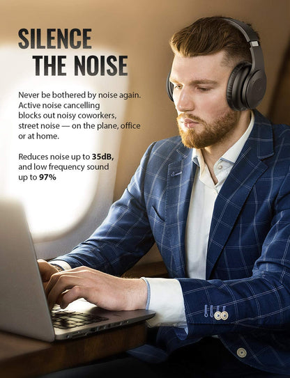 [CLEARANCE] Tribit QuietPlus Wireless Headphones Bluetooth 5.0 Over Ear Foldable with Microphone Memory Padding Noise Cancelling 30h Playtime Hi-Fi Stereo Sound BTH100 | C02-1947N-01