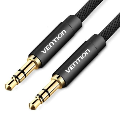 Vention TRS 3.5mm Male to TRS 3.5mm Male Fabric Braided 1-Meter Gold Plated (BAG) Audio Cable for Amplifiers, Mobile Phones, Laptops, PC