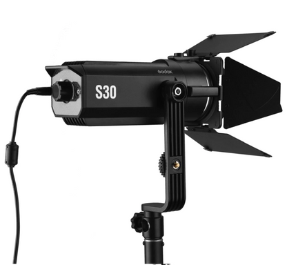 [CLEARANCE] Godox S30 5600K LED Light Kit with Precision Lighting and Dimmable Focusing Function with Adjustable Beam Angle Spotlight for Professional Lighting in Shooting and Photography