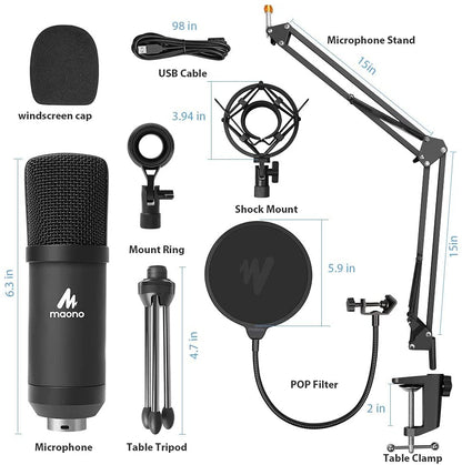 [CLEARANCE] Maono AU-A04 PLUS A04 PLUS Plug and Play Podcast USB Condenser Microphone Set for Livestreaming, Voice Over, Youtube, Gaming, ASMR