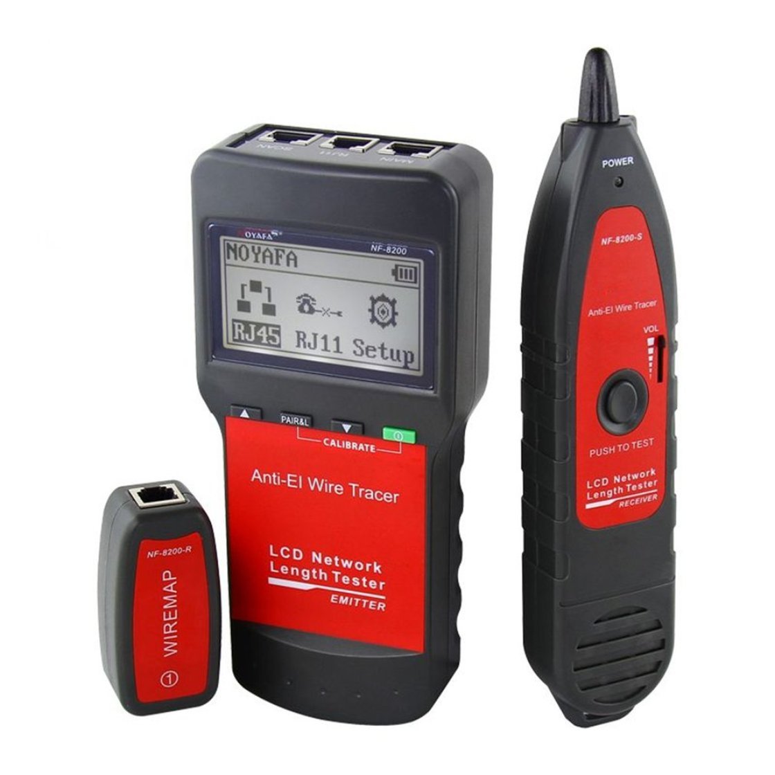 Noyafa NF-8200 LAN RJ45 Wire Cable Tester Ethernet Network Wire Tracker Cable Length Tester With Backlight LCD Display