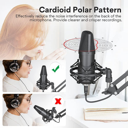 [CLEARANCE] Maono AU-A04 PLUS A04 PLUS Plug and Play Podcast USB Condenser Microphone Set for Livestreaming, Voice Over, Youtube, Gaming, ASMR