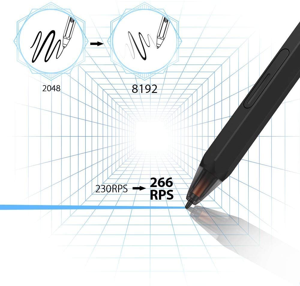 XP-Pen DECO02 Drawing Tablet 10 x 5.63 inch with 5080 LPI resolution with 8192 Pressure Levels Sensitivity and 60 Degrees Tilt Function for Mac OS, Windows and Digital Arts