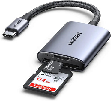 UGREEN CM401 microSD SD OTG Card Reader with USB-C 3.0 Interface 5Gbps File Transfer Speed for PC Laptop Computer and Smartphones | 80888