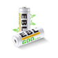 EBL TB-N600 1.2V N Cell 600mAh Ni-MH Nickel Metal Hydride Rechargeable Battery with Low Self Discharge, Environmental-Friendly Construction, and Included Storage Case for Portable and Emergency Electronics (Pack of 4)