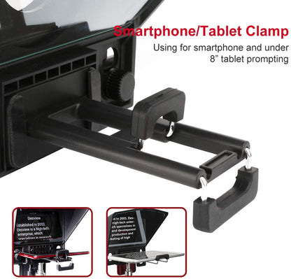 Desview / Bestview T2 8" Universal Teleprompter with Horizontal / Vertical Shooting, Bluetooth Remote Control and Mobile App Support for Smartphone, Tablet, DSLR Camera Portable for Youtube Interview Studio
