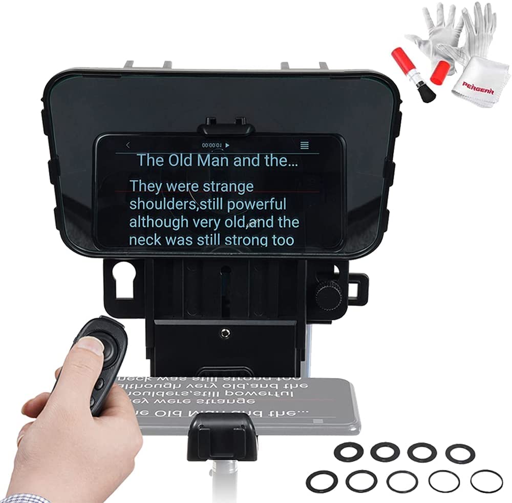Desview / Bestview T3 11" Universal Teleprompter with Horizontal / Vertical Shooting, Bluetooth Remote Control and Mobile App Support for DSLR, Smartphone and Tablet