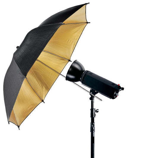 Pxel UM-BG84 33" 84cm Black and Gold Reflective Lighting Umbrella