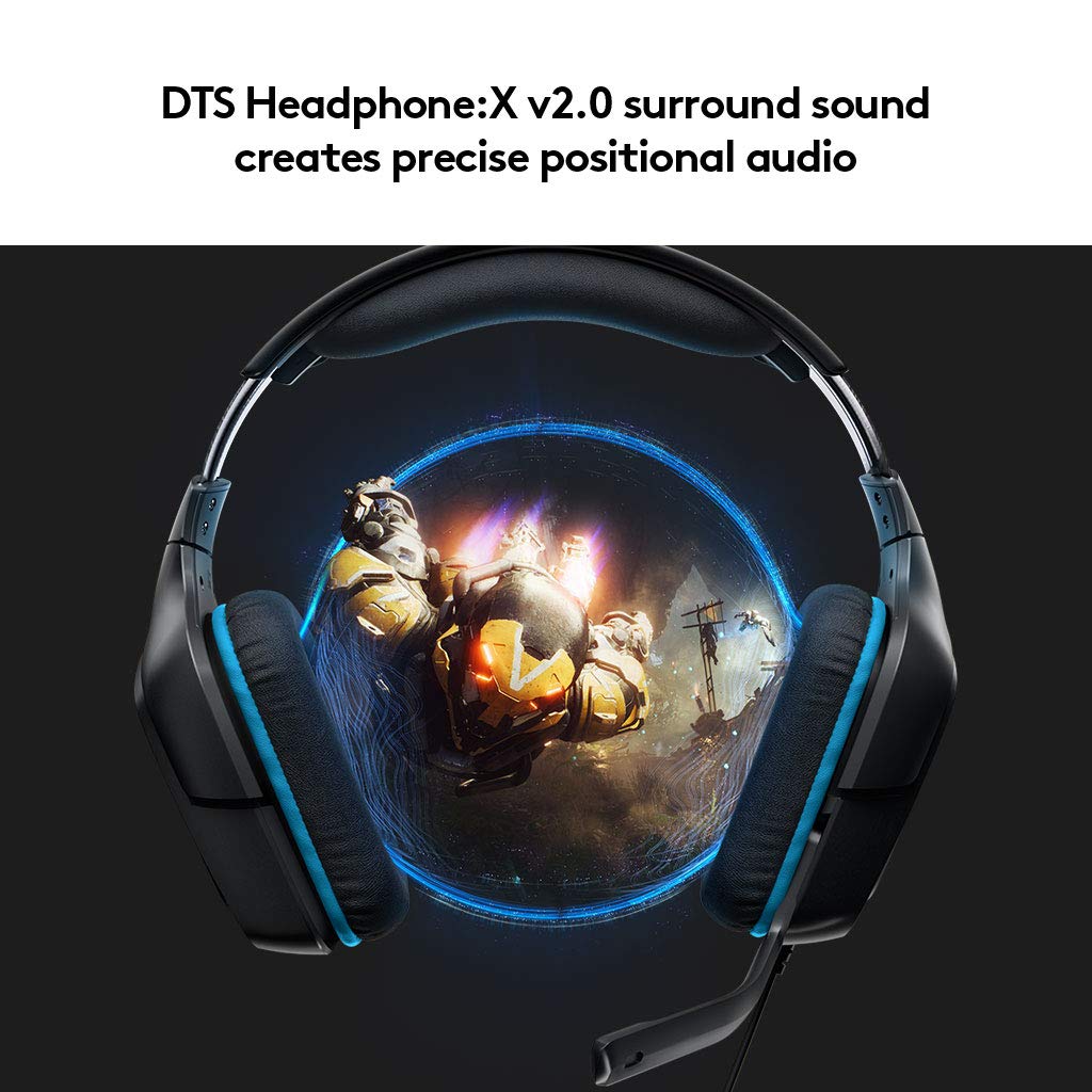 Logitech G431 7.1 Surround Sound Wired Gaming Headset with DTS Headphone for Gaming PC, Mac