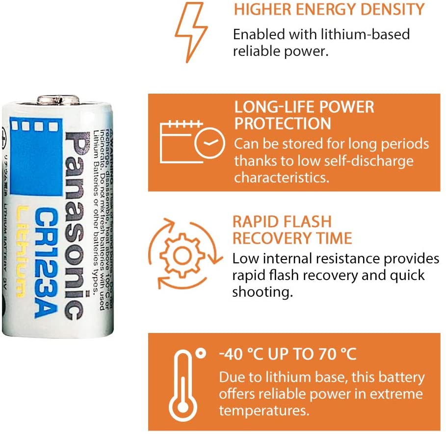 Panasonic CR123A  Photo Power Manganese Dioxide Lithium Battery 3V CR-123AW 1BE