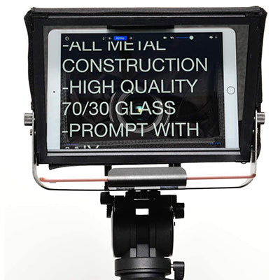 Glide Gear TMP100 10.5" Adjustable Tablet Teleprompter with 70/30 Beam Splitter, Standard 1/4" 20 Camera Screw Mount, 10ft Reading Range for iPad and Smartphone and DSLR
