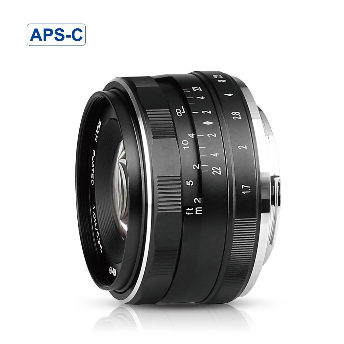 Meike MK-35mm 35mm F1.7 Large Aperture Manual Prime Fixed Lens APS-C for Sony E-Mount Digital Mirrorless Cameras NEX 3 NEX 3N NEX 5 NEX 5T NEX 5R NEX 6 7 A5000, A5100, A6000, A6100,A6300 A6500 A9