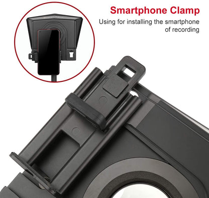Desview / Bestview T2 8" Universal Teleprompter with Horizontal / Vertical Shooting, Bluetooth Remote Control and Mobile App Support for Smartphone, Tablet, DSLR Camera Portable for Youtube Interview Studio