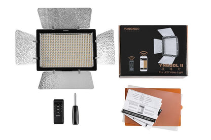Yongnuo YN600 II YN600LED II Bi-Color LED Studio Video Light Panel with Adjustable Color Temperature 3200-5600K for Photography Studio Livestream Vlog Youtube