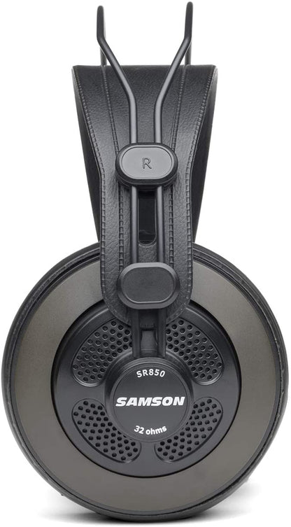 Samson SR850 Studio Wired Over-The-Ear Headphones with High Resolution Audio features (Available in Single or Pair) for Professional Recording and Hi-fi Monitoring