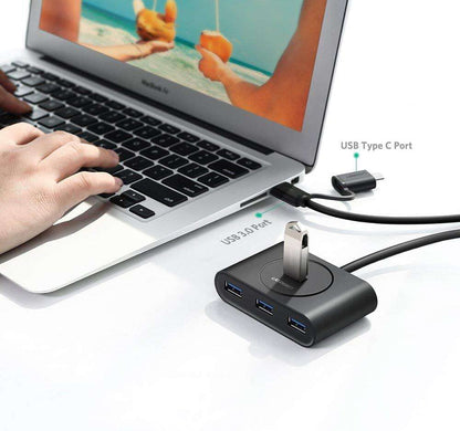 [CLEARANCE] UGREEN 2-in-1 4-Port USB 3.0 to USB-C and USB-A with 5Gbps Data Speed and OTG Function Compatible | 40850