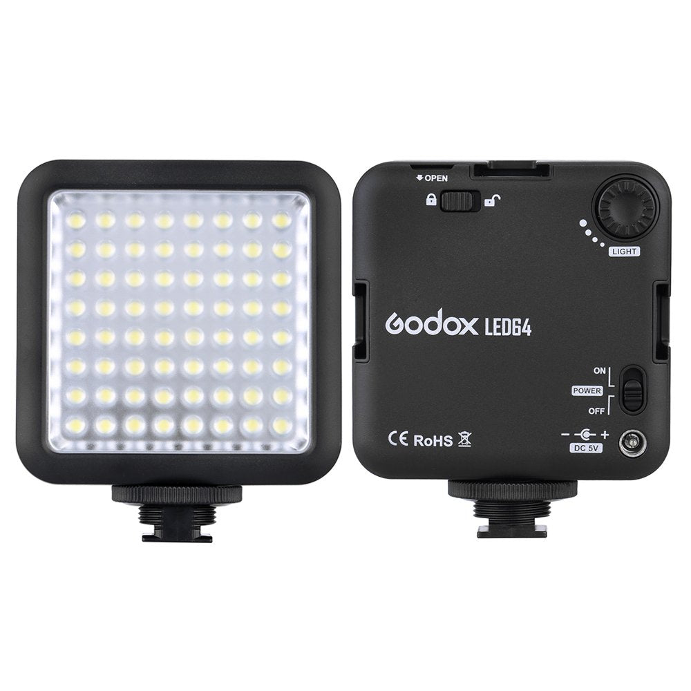 Godox LED64 Camera Led Lighting Video Light Outdoor Photo Light for DSLR Camera Camcorder