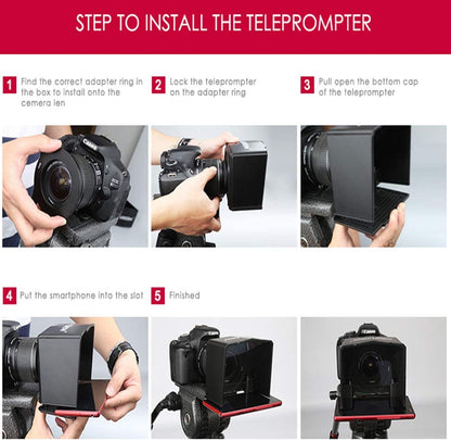 Desview / Bestview T2 8" Universal Teleprompter with Horizontal / Vertical Shooting, Bluetooth Remote Control and Mobile App Support for Smartphone, Tablet, DSLR Camera Portable for Youtube Interview Studio