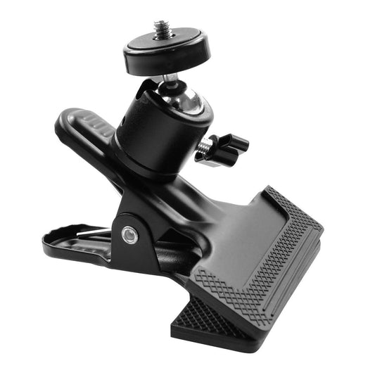 Pxel AA-CT1 Tripod Camera Clip Clamp Flash Holder Mount with 360 Swivel Photography Ball-Head 1/4" Threaded Screw for Camera Tripod, SLR, DSLR, Video Cameras, Studio Backdrop Camera