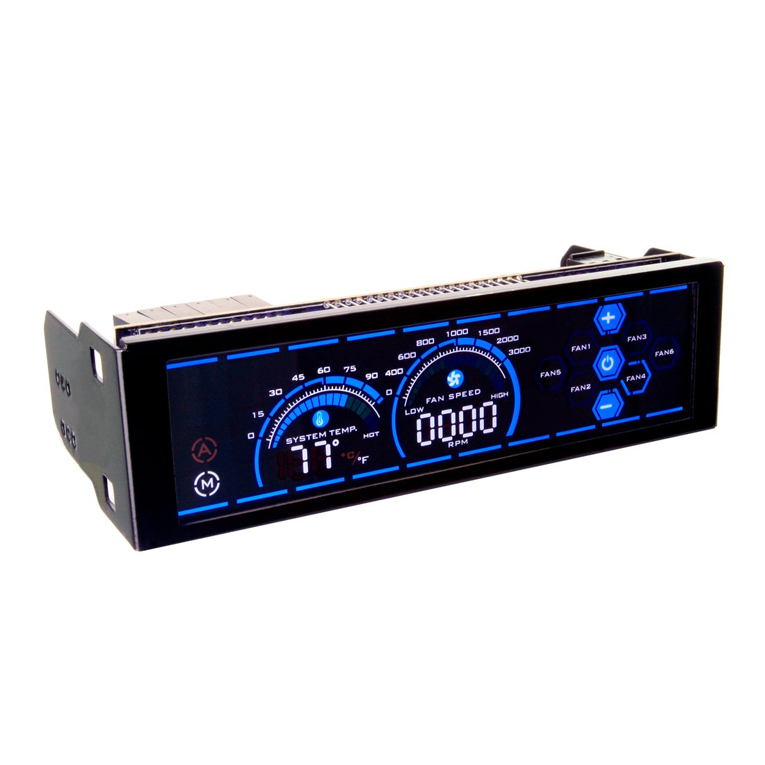 Alseye A-100L 6 Channels Computer Fan Controller with 5.25Inches LCD Touch Screen Panel for Water Cooling Pump and Fans Controls for Computers Units (RED and BLUE)