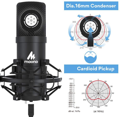 [CLEARANCE] Maono AU-A04 PLUS A04 PLUS Plug and Play Podcast USB Condenser Microphone Set for Livestreaming, Voice Over, Youtube, Gaming, ASMR