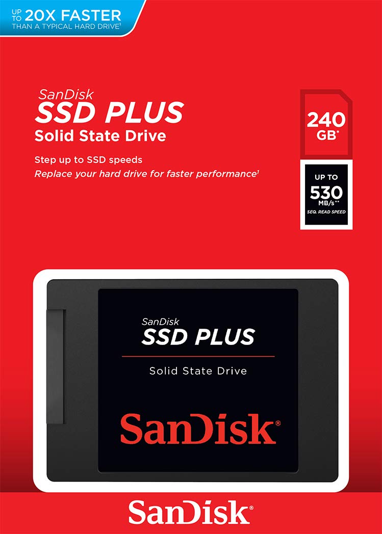 SanDisk SSD Plus SATA III 2.5-Inches Internal Solid State Drive (SSD) (240GB, 480GB, 1TB, 2TB)