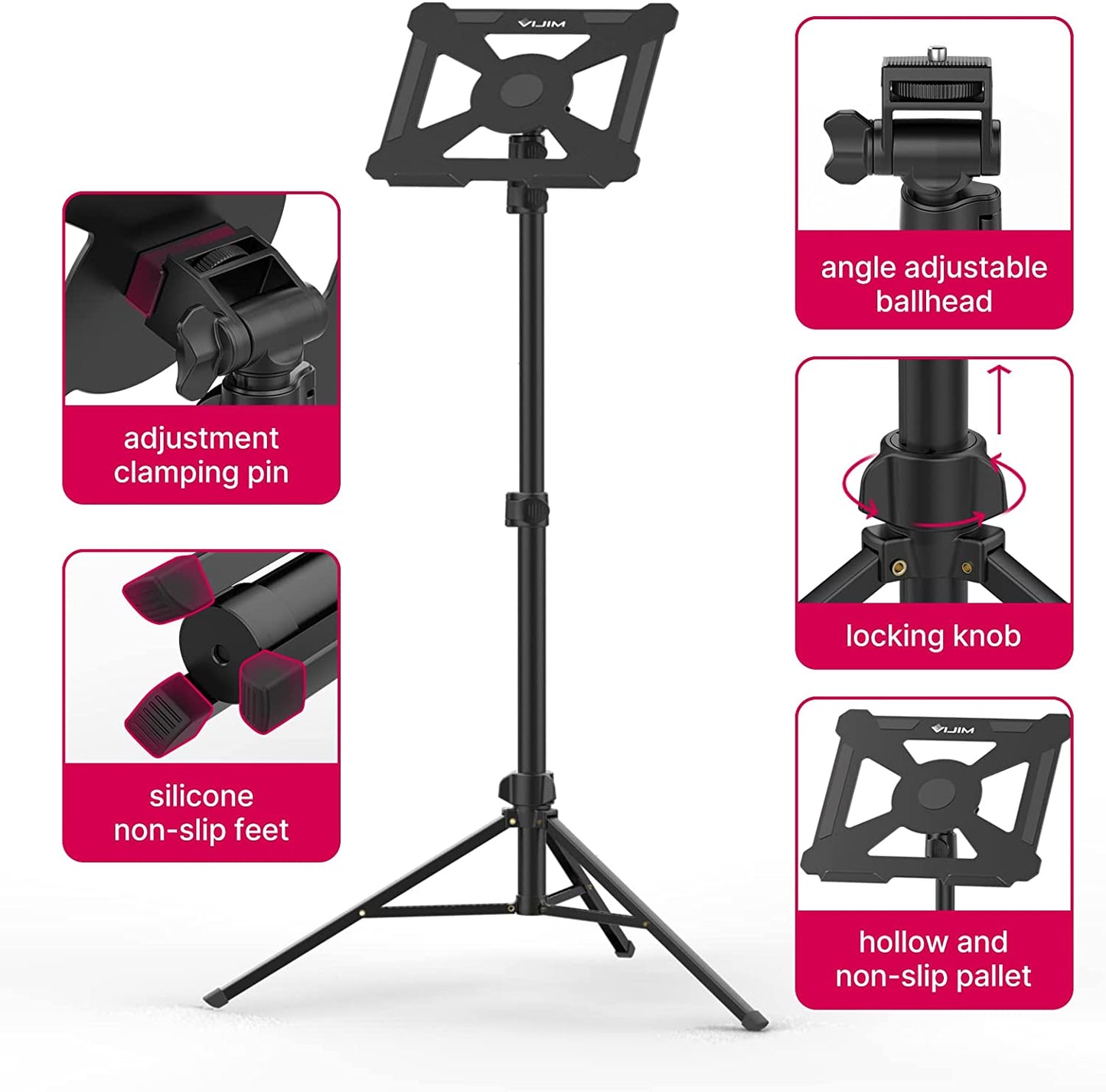 Vijim by Ulanzi LT-01 Multi-Purpose Collapsible Tripod Stand for Laptops and Projectors with 360 Degree Swivel Pallet and 340mm Peak Height