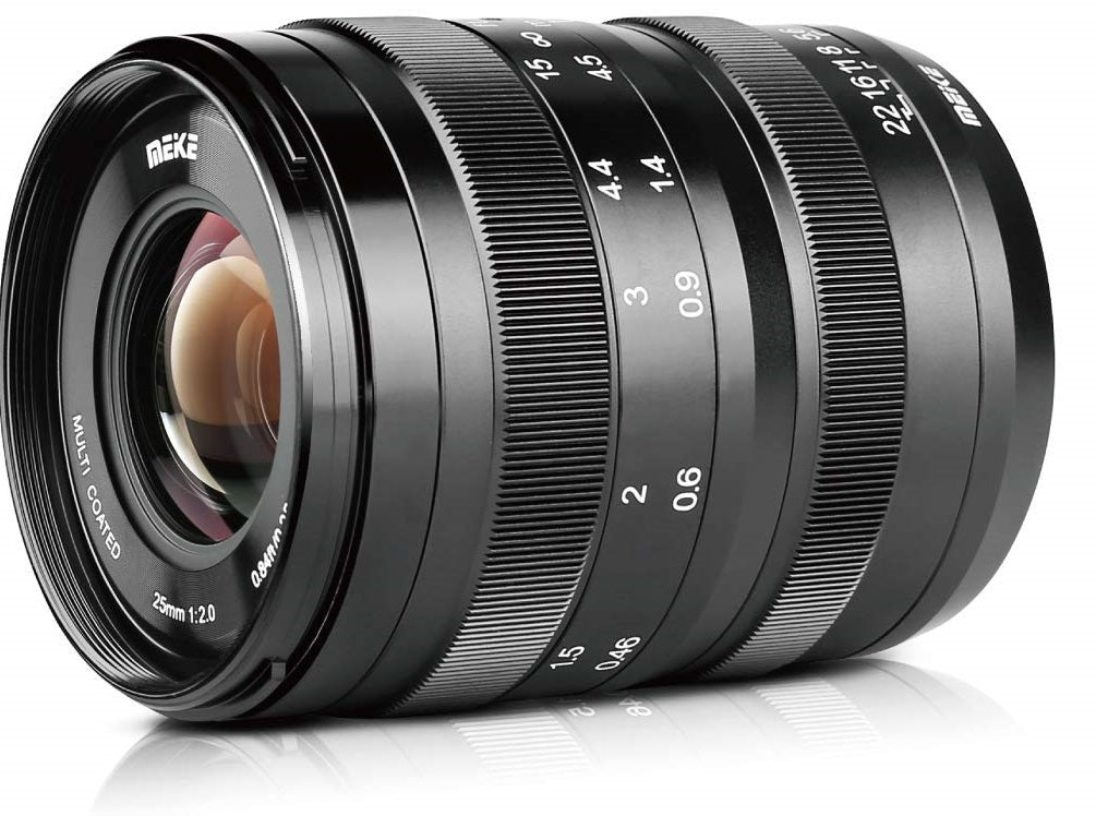 Meike 25MM F/2.0 Low Distortion Large Aperture Manual Focus Lens MFT M4/3 Camera Panasonic Lumix Olympus