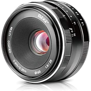 Meike 25mm f/1.8 Large Aperture Wide Angle Lens Manual Focus Lens for Nikon 1 Mount Mirrorless Cameras