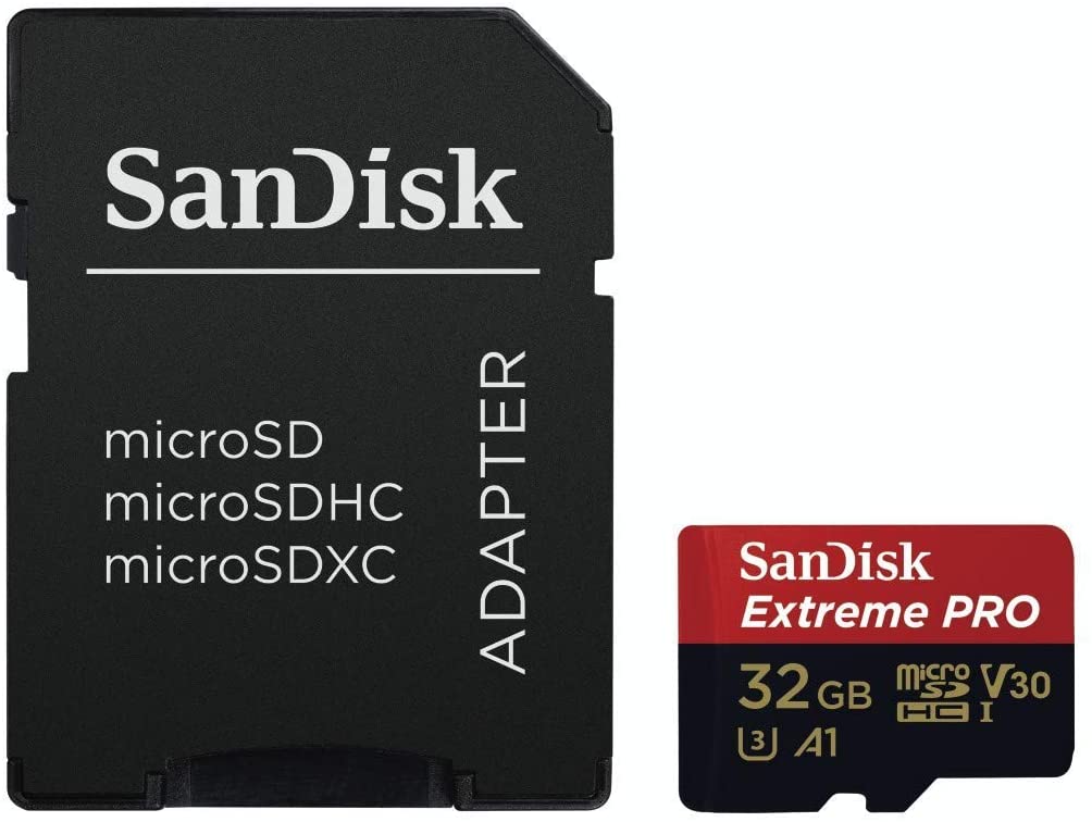 Sandisk Extreme Pro Micro SD Card 32GB UHS-I SDHC Class 10, 100mb/s and 667x Read and Write Speed, A1 with Adapter | Model - SDSQXCG-032G-GN6MA