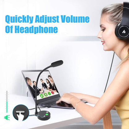 [CLEARANCE] Maono AU-GM10 GM10 Metal USB Cardioid Condenser Gooseneck Desktop Microphone with Volume Control and Led Indicator for Podcasting, Conferences, Interviews, Meetings