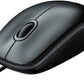 Logitech B100 Portable Wired USB Mouse with 800 DPI, Optical Sensor for PC, Mac, and Linux