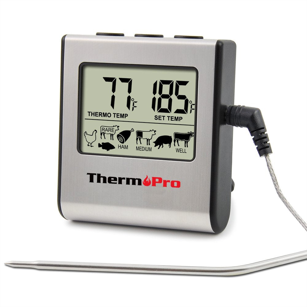 ThermoPro TP16 Digital Thermometer For Oven Smoker Candy Liquid Kitchen Cooking Grilling Meat BBQ Thermometer and Timer