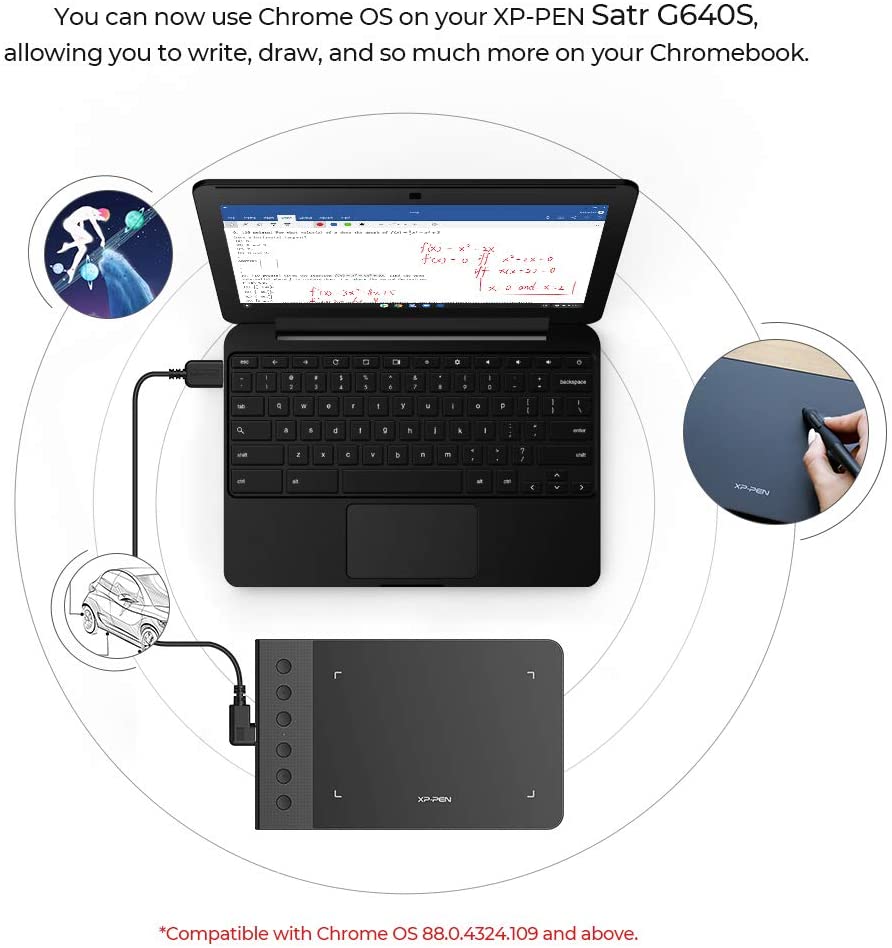 XP-Pen Star G640S Android Supported Drawing Tablet with 6 Expressive Shortcut Keys, 8192 Levels Pressure Sensitive P05 Passive Pen for OSU! and Digital Arts