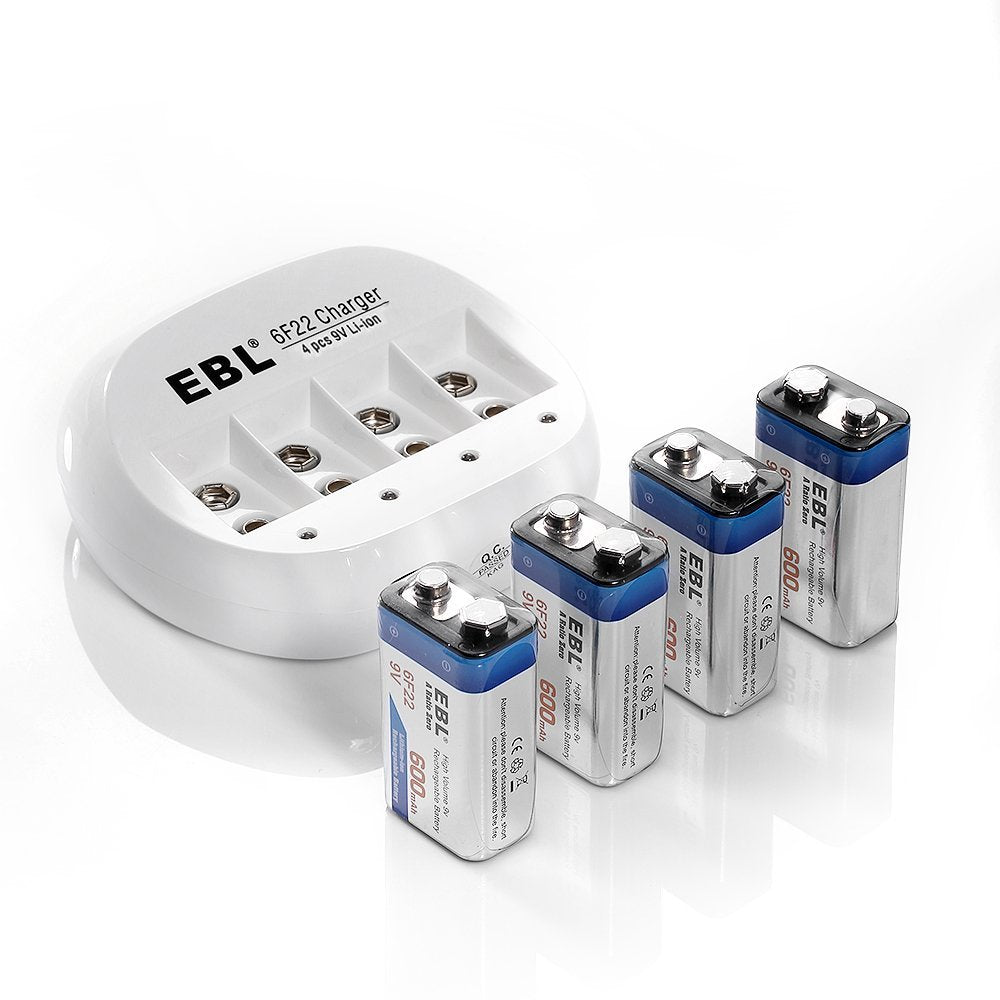 EBL® 855 9V 4 Bay Battery Charger Rechargeable With Intelligent Protection