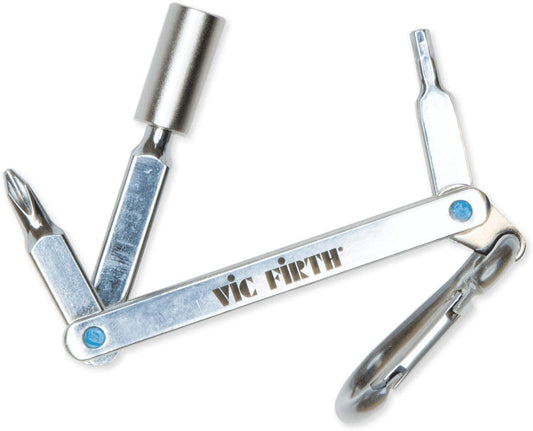 Vic Firth Multi-Tool Drum Key Multi-Purpose Tuning and Assembly Tool with Carabiner Keychain Attachment | VICKEY3