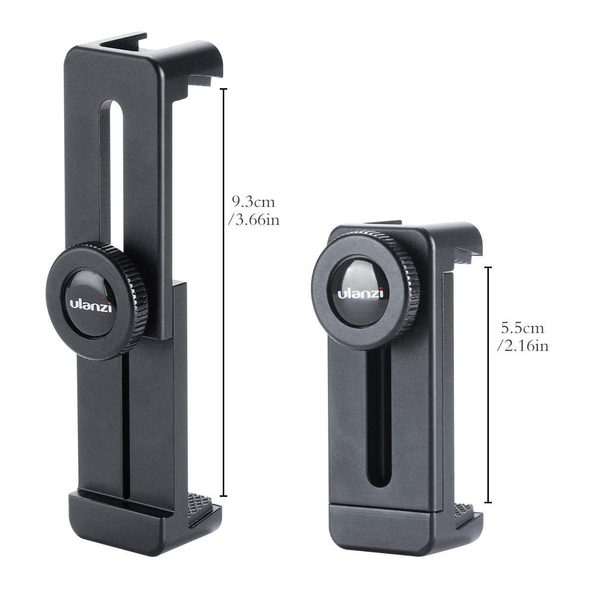 Ulanzi ST-02L Aluminum Phone Tripod Holder Adapter with Microphone Cold Shoe Mount for iPhone X XS MAX Android Mobile Vlog Setup