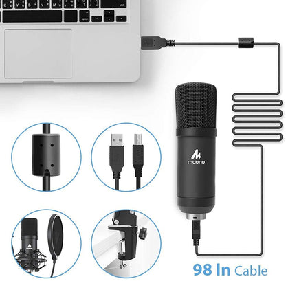 [CLEARANCE] Maono AU-A04 PLUS A04 PLUS Plug and Play Podcast USB Condenser Microphone Set for Livestreaming, Voice Over, Youtube, Gaming, ASMR
