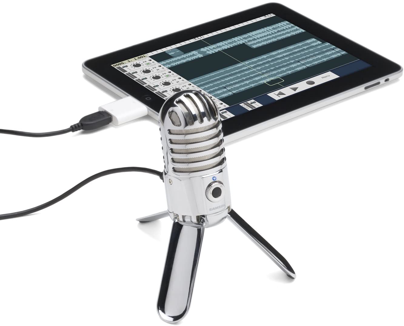 Samson Meteor Mic USB Studio Condenser Microphone Video Livestream Podcasting (Silver and Black)