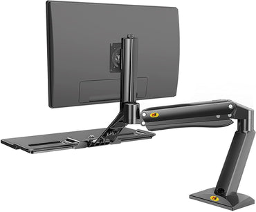 [CLEARANCE] NB North Bayou NB40 22"- 32" with 15Kg Max Payload Sit and Stand Workstation VESA Monitor Desk Mount, Keyboard Tray and Gas Strut Full Motion Swivel Arm for LCD LED TV Television