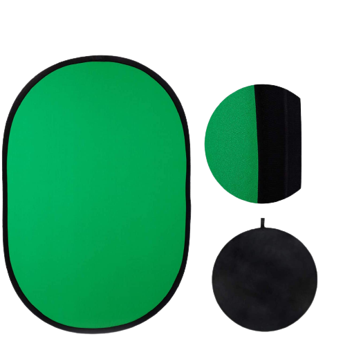 PXEL LS2020-ML1510G 100x150cm Collapsible Chromakey Blue & Green Screen 2-in-1 Backdrop Double Sided 100% Cotton Muslin Fabric Background Backdrop Kit with Stand Support
